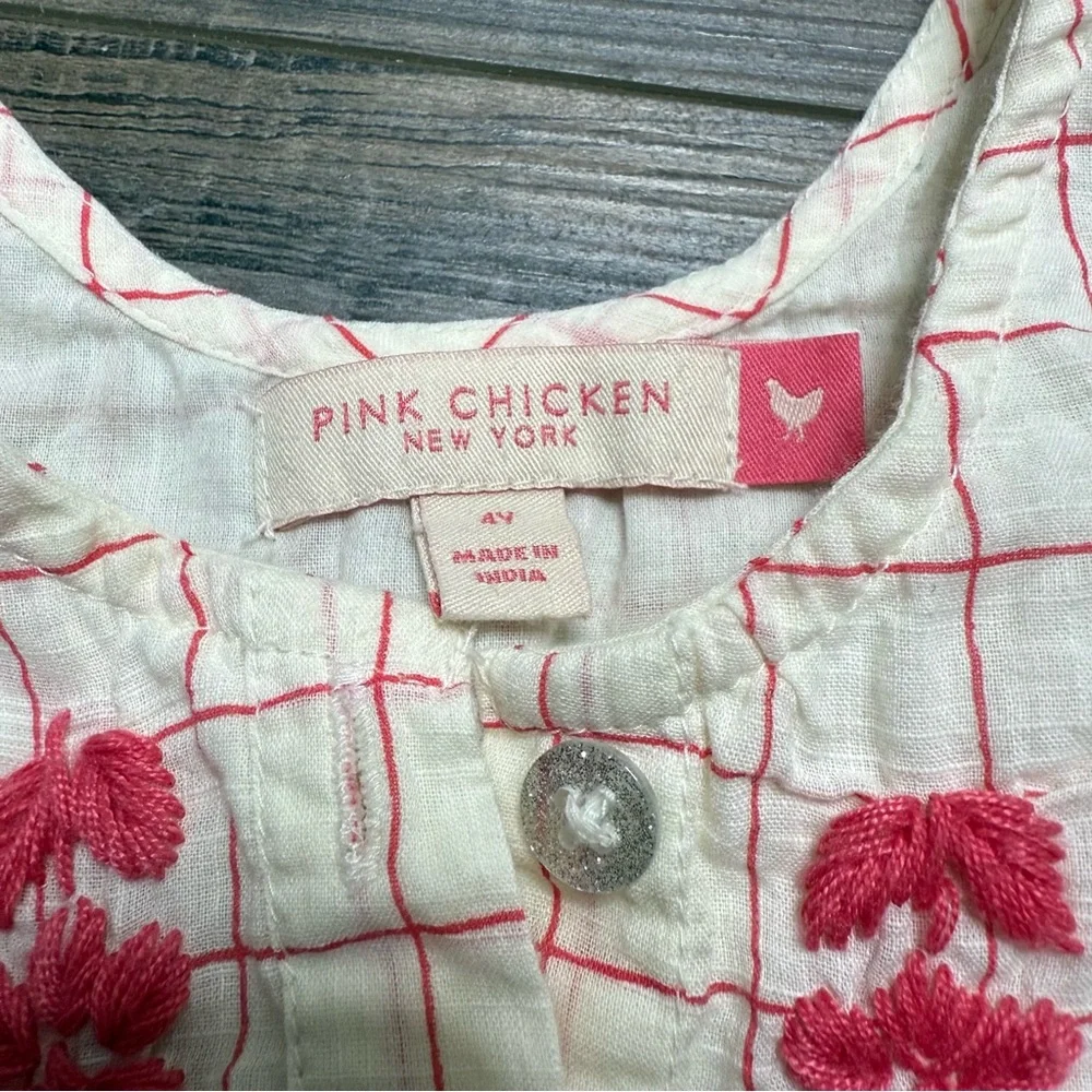 Pink Chicken Cream Pink Florak Embroidery Dress - Picture 3 of 10